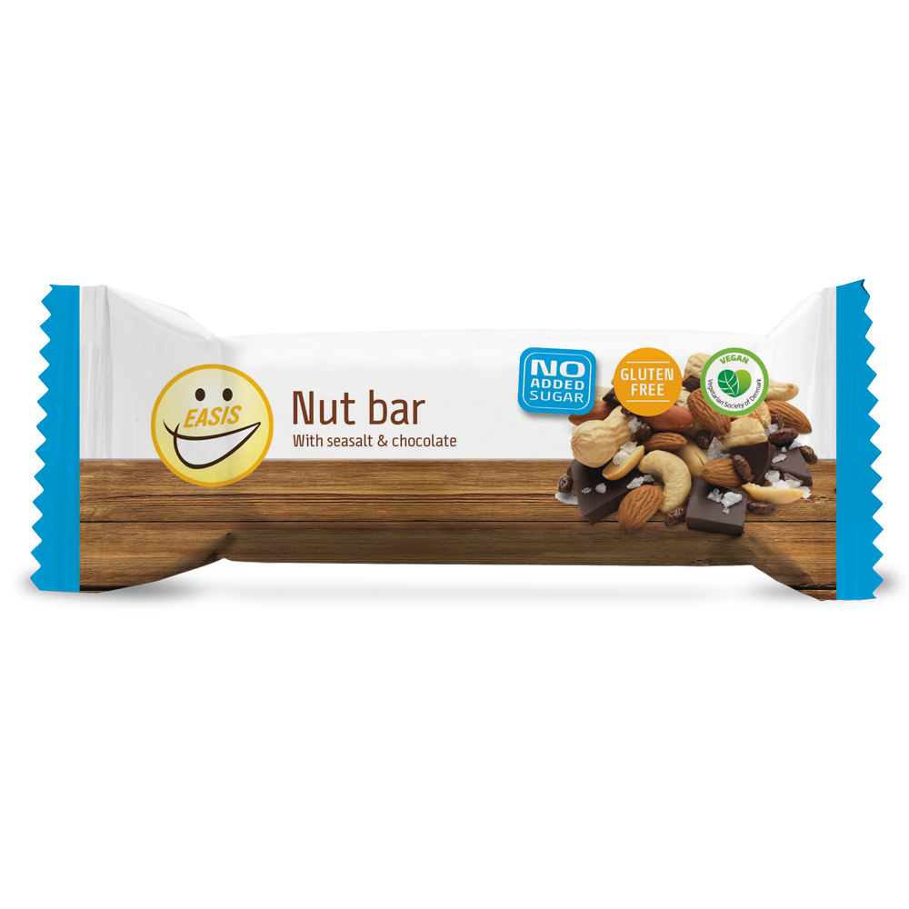 EASIS Nøttebar, Havsalt og mørk sjokolade, Kasse med 20 stk.