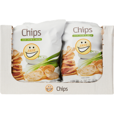 EASIS Chips, Sour Cream & Onion, Kasse med 14 stk.