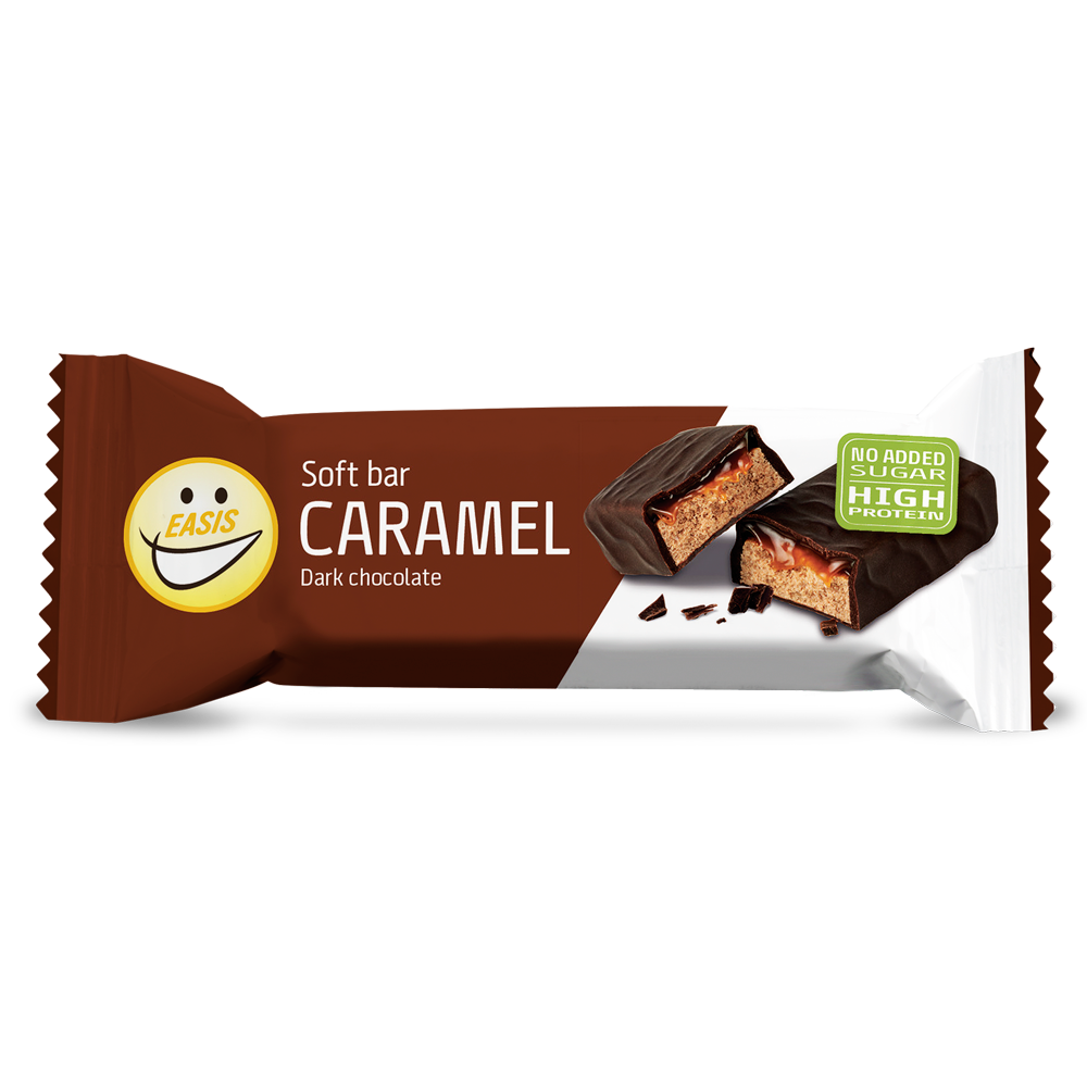 EASIS Soft bar Karamell og mørk sjokolade, Kasse med 24 stk.
