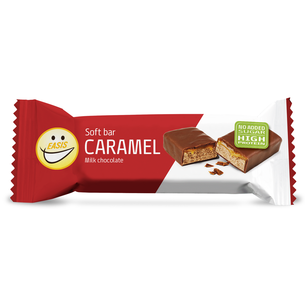 EASIS Soft bar Karamell og melkesjokolade, Kasse med 24 stk.