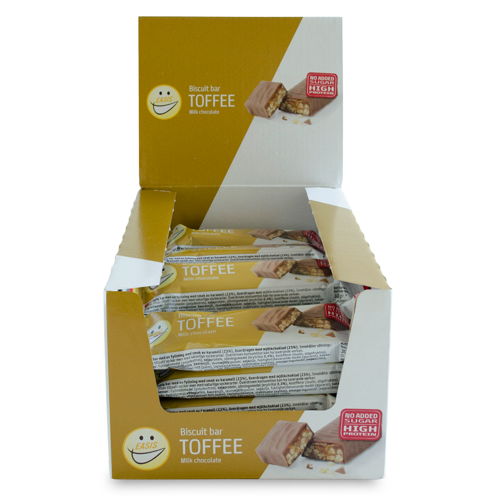 EASIS Biscuit Bar Toffee, Kasse med 24 stk.
