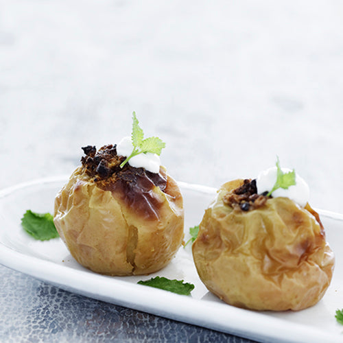 Bakt eple med marsipan