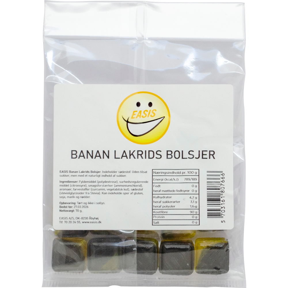 EASIS Banan Lakris Drops, 70 g